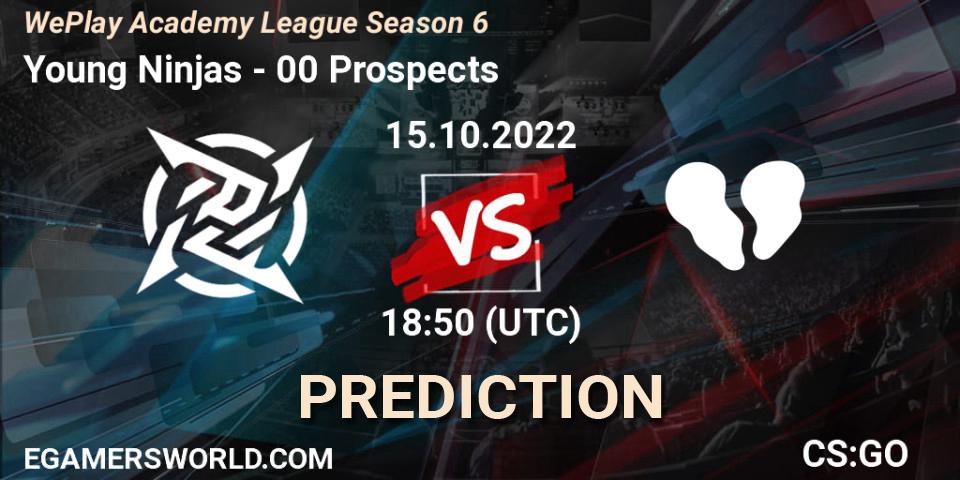 Young Ninjas - 00 Prospects: прогноз. 15.10.2022 at 18:30, Counter-Strike (CS2), WePlay Academy League Season 6