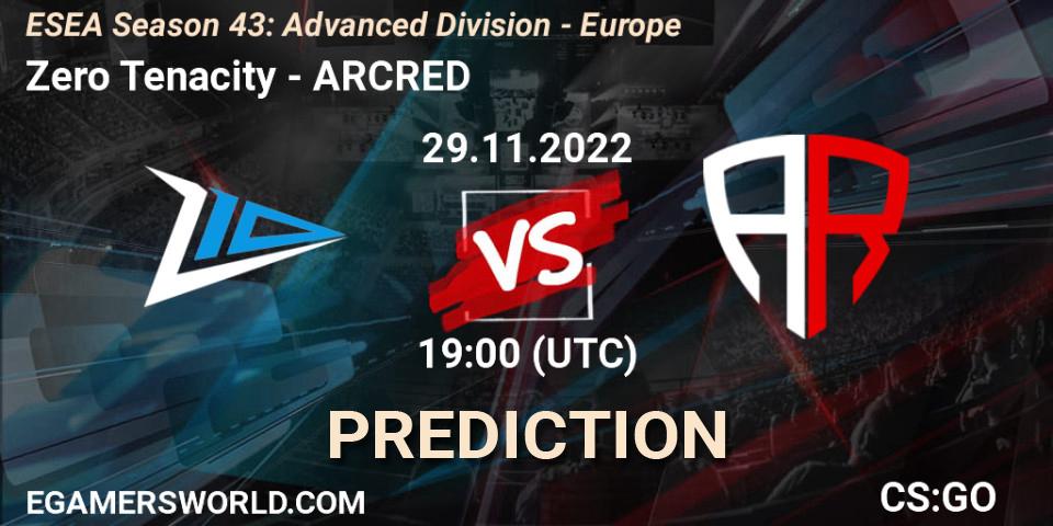 Zero Tenacity - ARCRED: прогноз. 29.11.22, CS2 (CS:GO), ESEA Season 43: Advanced Division - Europe