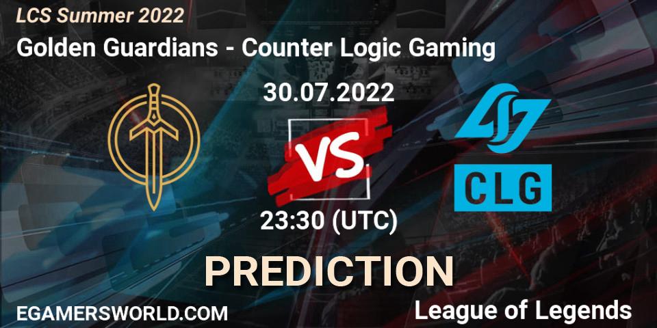 Golden Guardians - Counter Logic Gaming: прогноз. 30.07.22, LoL, LCS Summer 2022