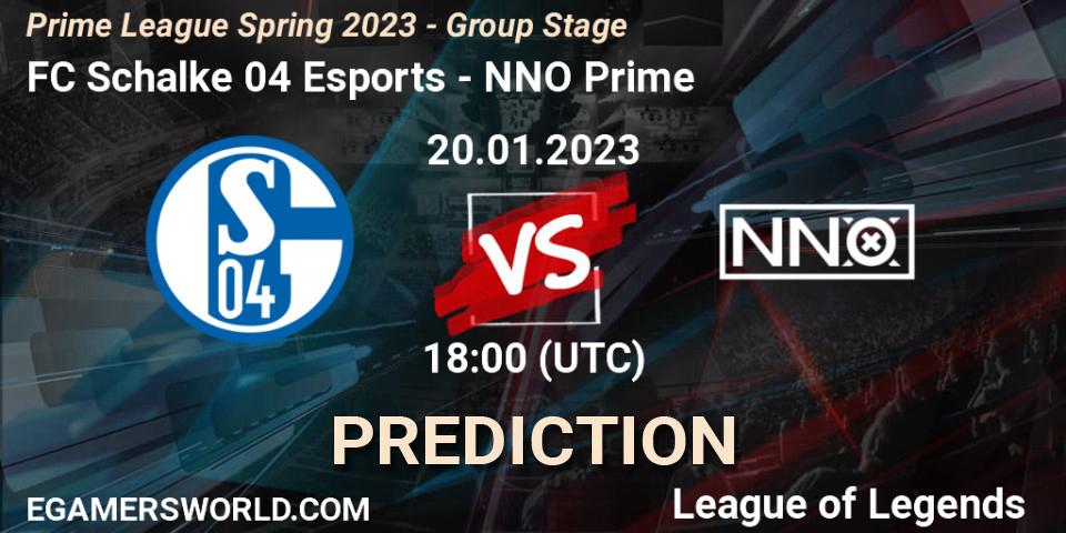 FC Schalke 04 Esports - NNO Prime: прогноз. 20.01.2023 at 21:00, LoL, Prime League Spring 2023 - Group Stage
