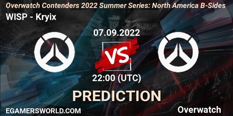 WISP - Kryix: прогноз. 07.09.2022 at 22:00, Overwatch, Overwatch Contenders 2022 Summer Series: North America B-Sides