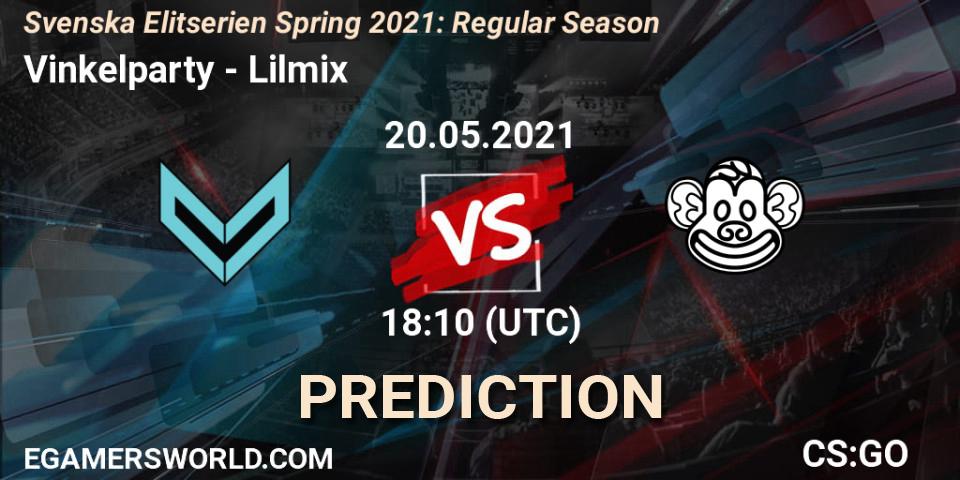 Vinkelparty - Lilmix: прогноз. 20.05.2021 at 18:10, Counter-Strike (CS2), Svenska Elitserien Spring 2021: Regular Season