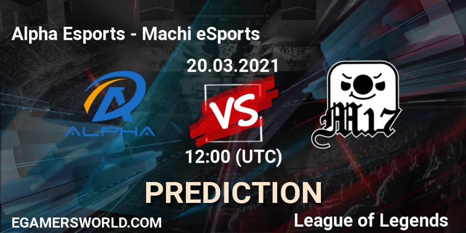 Alpha Esports - Machi eSports: прогноз. 20.03.2021 at 12:00, LoL, PCS Spring 2021 - Group Stage