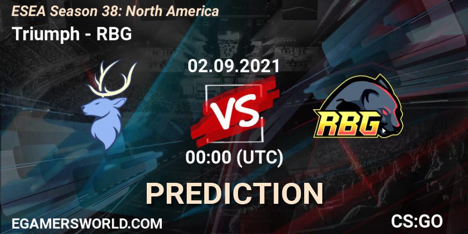Triumph - RBG: прогноз. 02.09.2021 at 00:00, Counter-Strike (CS2), ESEA Season 38: North America 