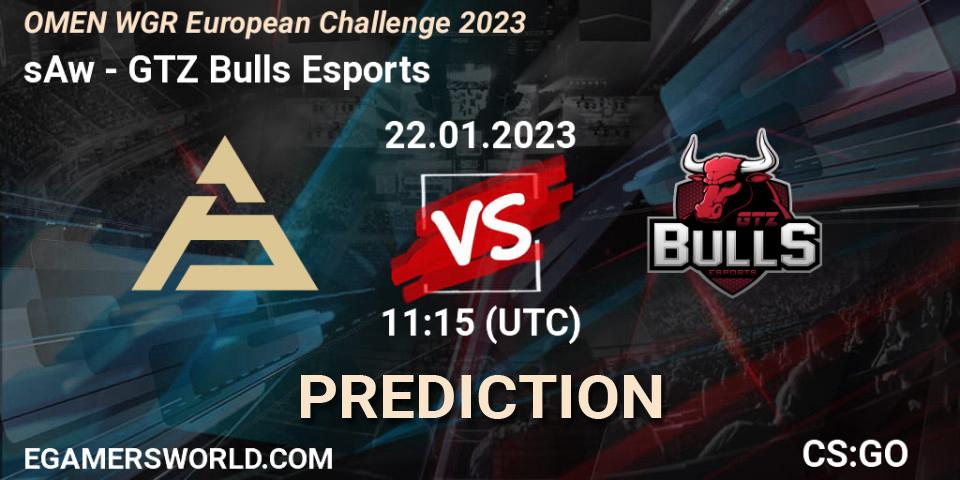 sAw - GTZ Bulls Esports: прогноз. 22.01.2023 at 11:45, Counter-Strike (CS2), OMEN WGR European Challenge 2023