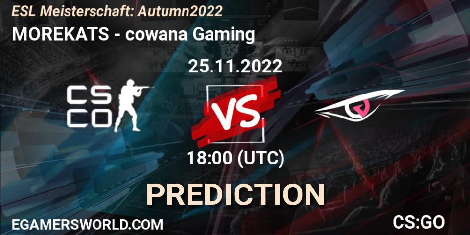 Morekats - cowana Gaming: прогноз. 25.11.22, CS2 (CS:GO), ESL Meisterschaft: Autumn 2022