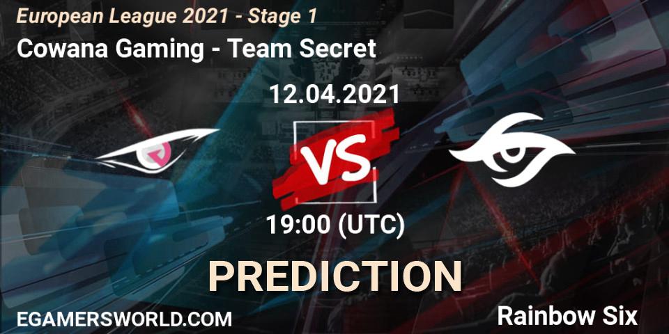Cowana Gaming - Team Secret: прогноз. 12.04.2021 at 21:00, Rainbow Six, European League 2021 - Stage 1