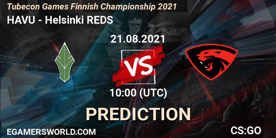 HAVU - Helsinki REDS: прогноз. 21.08.2021 at 10:05, Counter-Strike (CS2), Tubecon Games Finnish Championship 2021