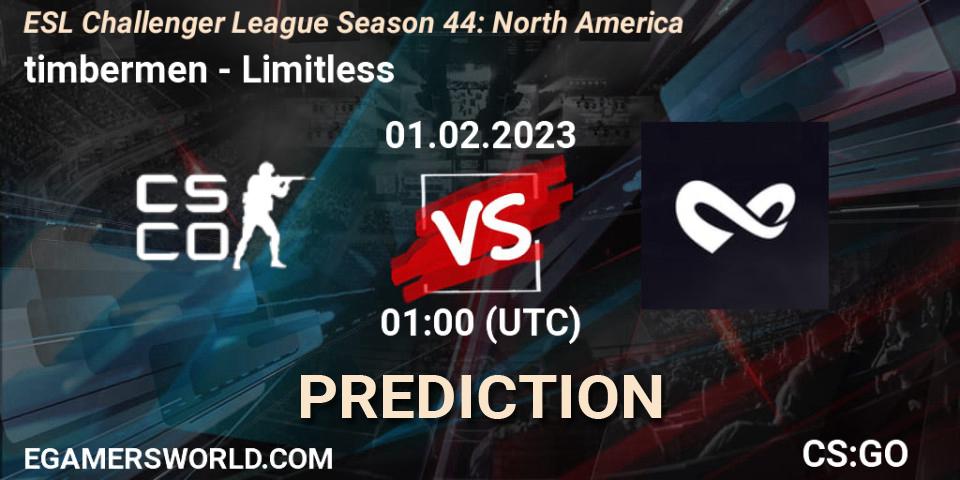 timbermen - Limitless: прогноз. 01.02.23, CS2 (CS:GO), ESL Challenger League Season 44: North America