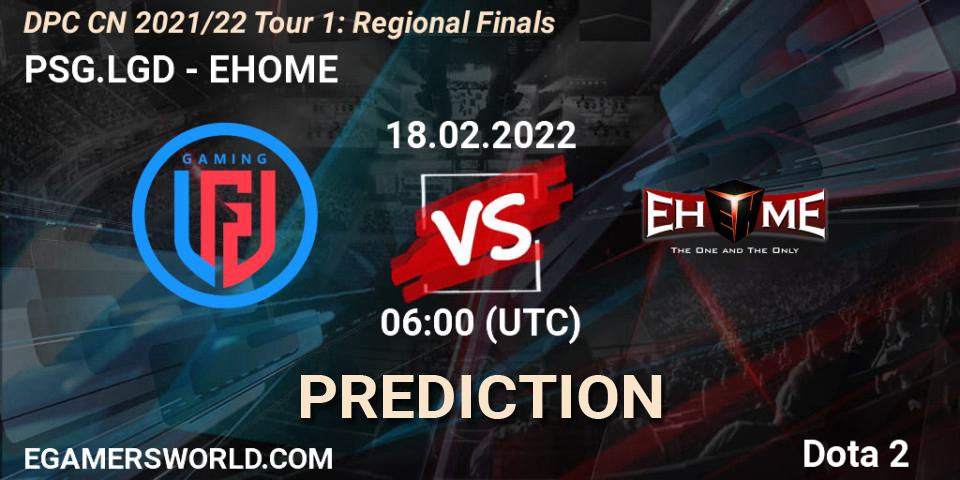 PSG.LGD - EHOME: прогноз. 18.02.22, Dota 2, DPC CN 2021/22 Tour 1: Regional Finals