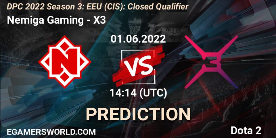 Nemiga Gaming - X3: прогноз. 01.06.2022 at 14:14, Dota 2, DPC 2022 Season 3: EEU (CIS): Closed Qualifier