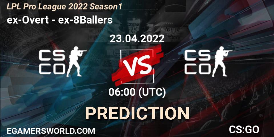 ex-Overt - ex-8Ballers: прогноз. 23.04.2022 at 06:00, Counter-Strike (CS2), LPL Pro League 2022 Season 1