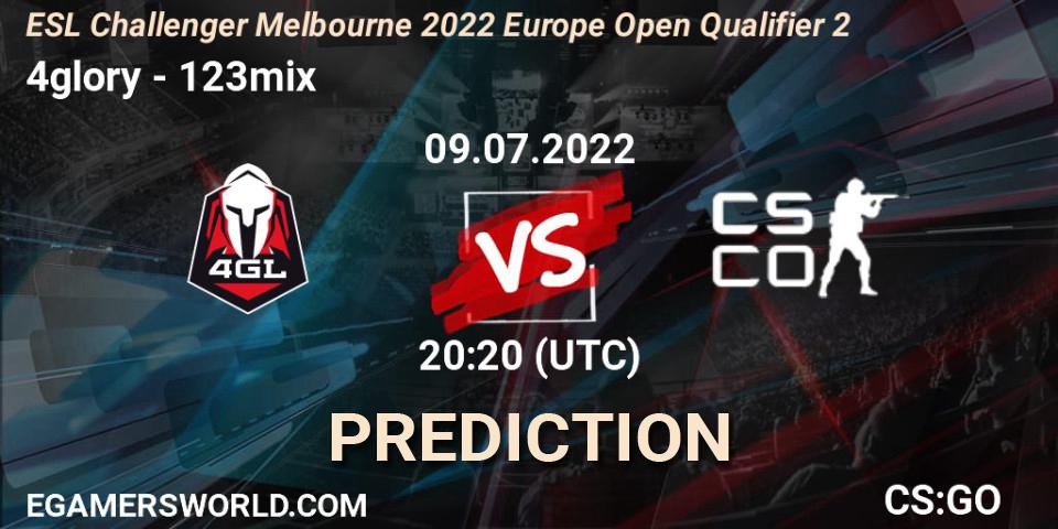 4glory - 123mix: прогноз. 09.07.22, CS2 (CS:GO), ESL Challenger Melbourne 2022 Europe Open Qualifier 2