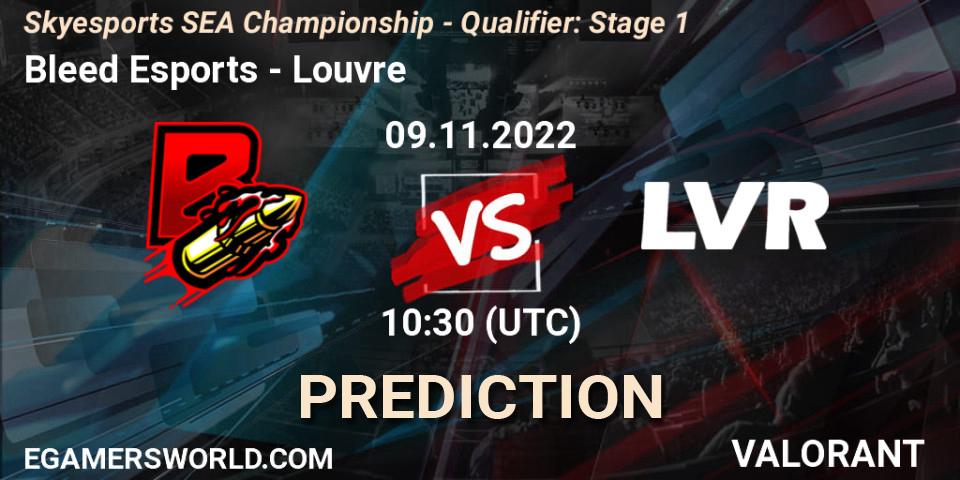 Bleed Esports - Louvre: прогноз. 09.11.2022 at 11:45, VALORANT, Skyesports SEA Championship - Qualifier: Stage 1