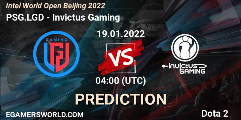 PSG.LGD - Invictus Gaming: прогноз. 19.01.22, Dota 2, Intel World Open Beijing 2022
