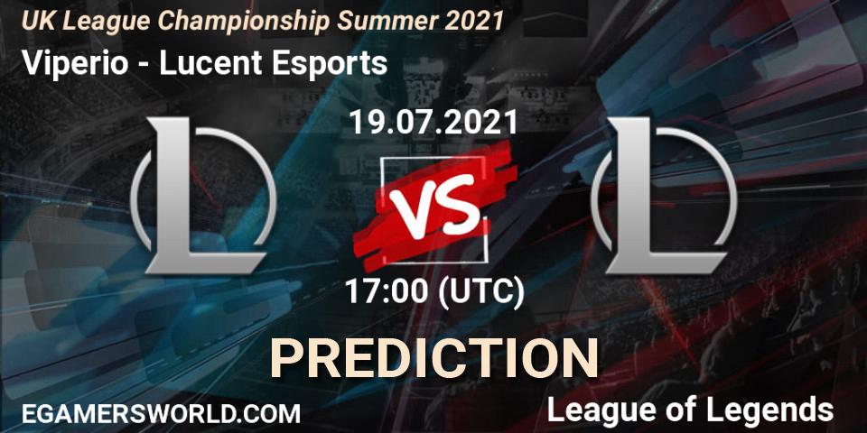 Viperio - Lucent Esports: прогноз. 19.07.2021 at 17:00, LoL, UK League Championship Summer 2021