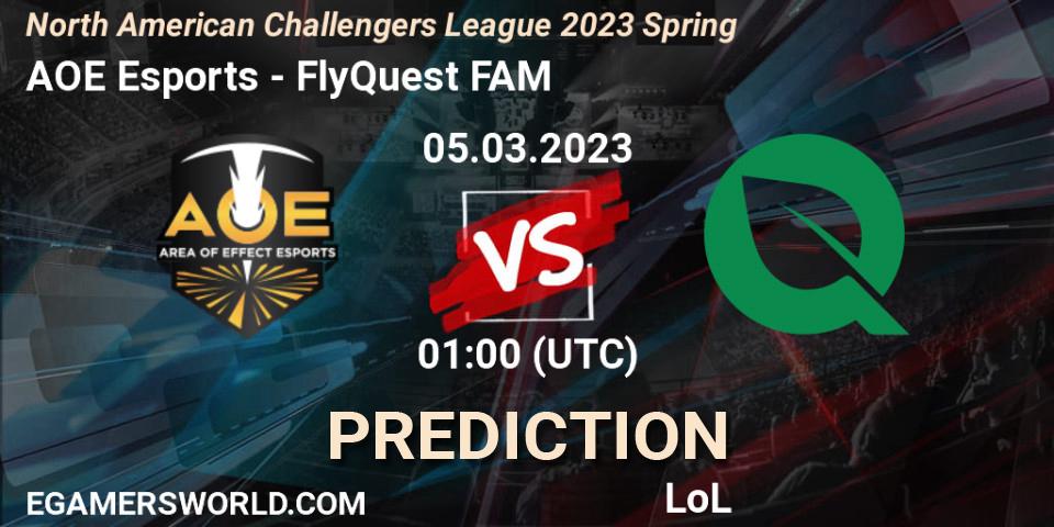 AOE Esports - FlyQuest FAM: прогноз. 05.03.23, LoL, NACL 2023 Spring - Group Stage