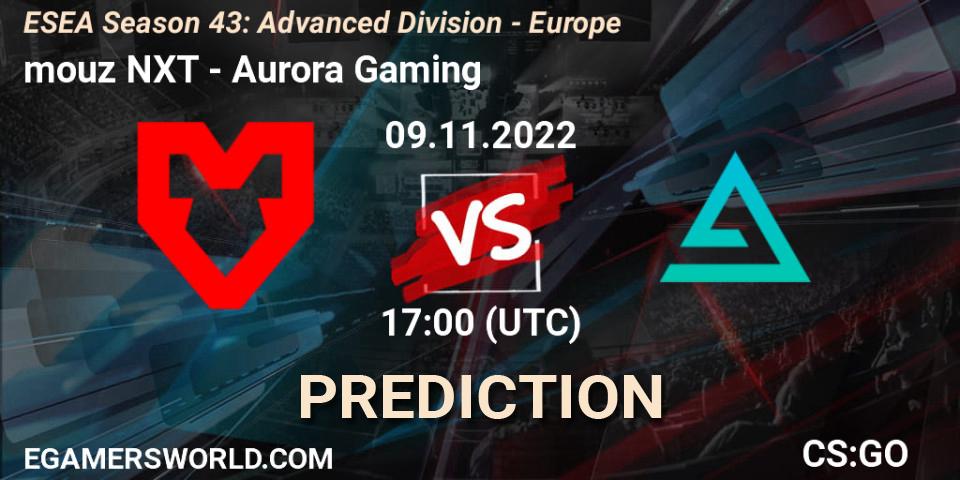 mouz NXT - Aurora: прогноз. 09.11.22, CS2 (CS:GO), ESEA Season 43: Advanced Division - Europe