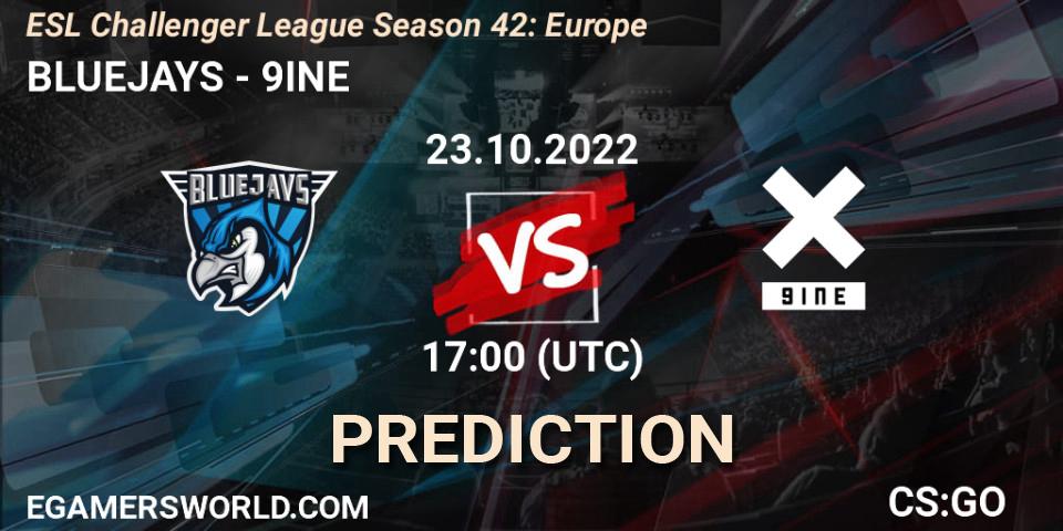 BLUEJAYS - 9INE: прогноз. 23.10.22, CS2 (CS:GO), ESL Challenger League Season 42: Europe