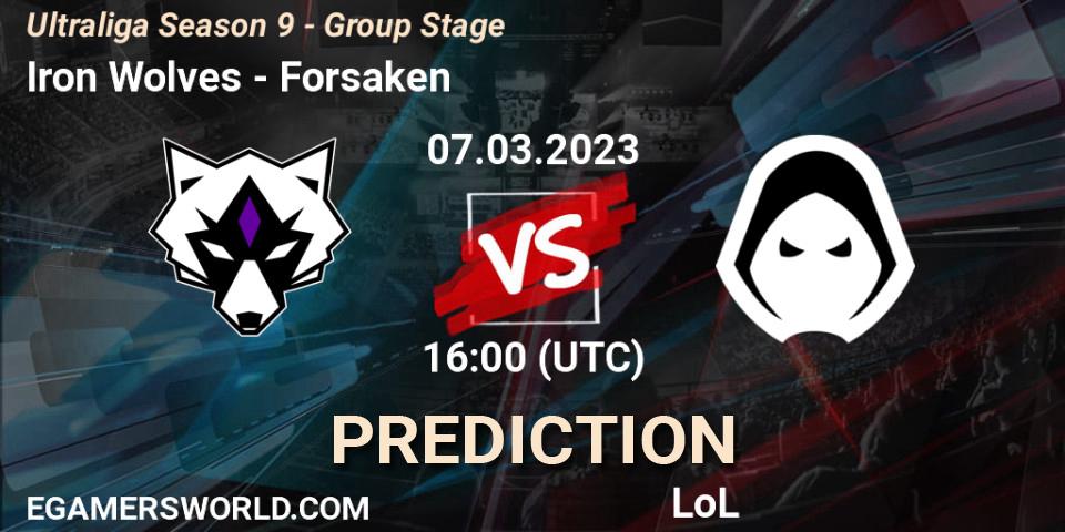 Iron Wolves - Forsaken: прогноз. 07.03.23, LoL, Ultraliga Season 9 - Group Stage