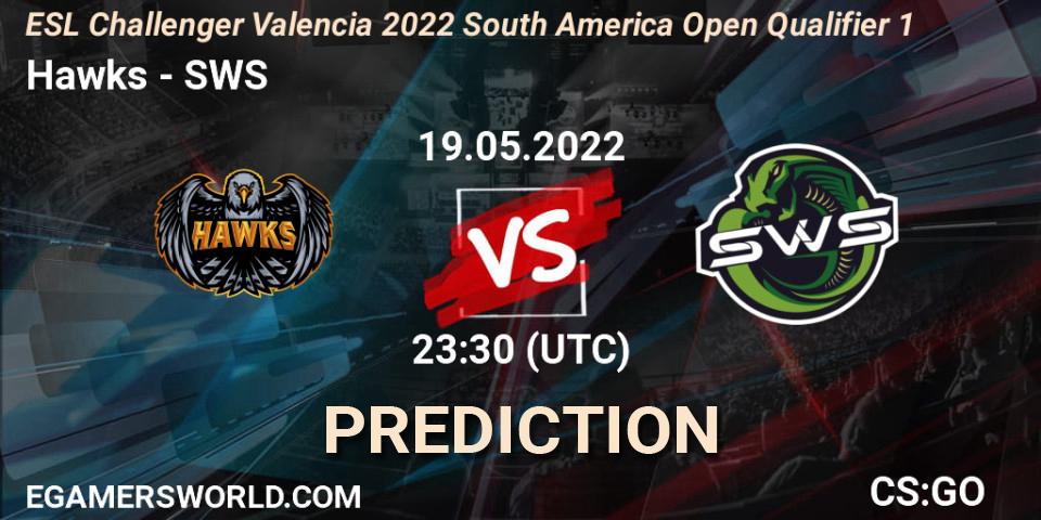 Hawks - SWS: прогноз. 19.05.22, CS2 (CS:GO), ESL Challenger Valencia 2022 South America Open Qualifier 1