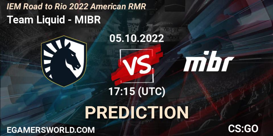Team Liquid - MIBR: прогноз. 05.10.22, CS2 (CS:GO), IEM Road to Rio 2022 American RMR