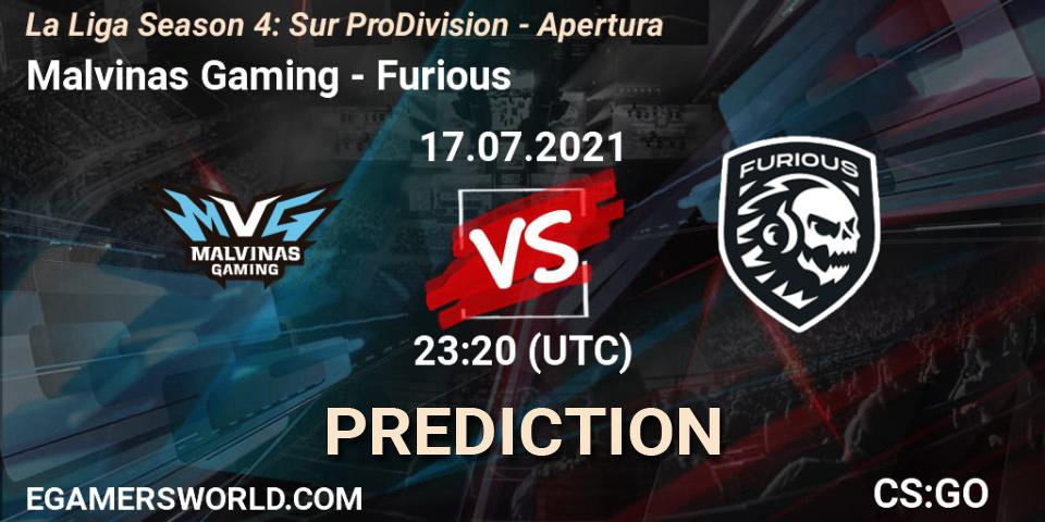Malvinas Gaming - Furious: прогноз. 17.07.2021 at 23:20, Counter-Strike (CS2), La Liga Season 4: Sur Pro Division - Apertura
