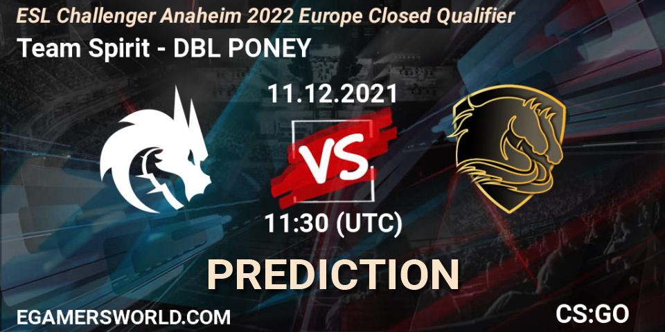 Team Spirit - DBL PONEY: прогноз. 11.12.2021 at 11:30, Counter-Strike (CS2), ESL Challenger Anaheim 2022 Europe Closed Qualifier