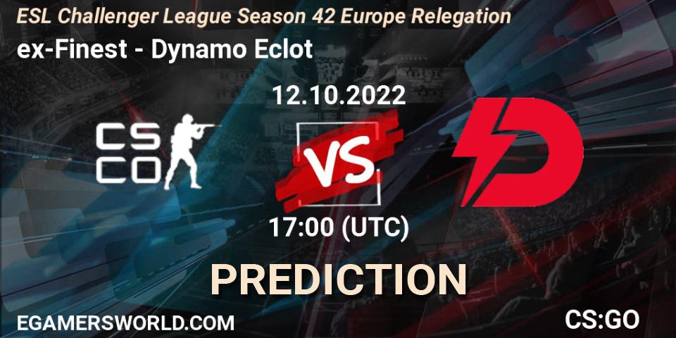 ex-Finest - Dynamo Eclot: прогноз. 12.10.2022 at 19:00, Counter-Strike (CS2), ESL Challenger League Season 42 Europe Relegation