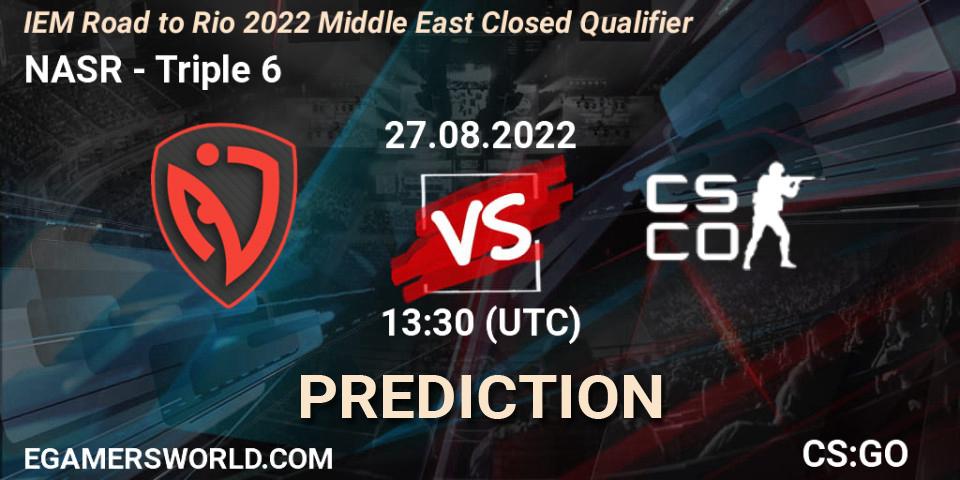 NASR - Triple 6: прогноз. 27.08.2022 at 13:30, Counter-Strike (CS2), IEM Road to Rio 2022 Middle East Closed Qualifier