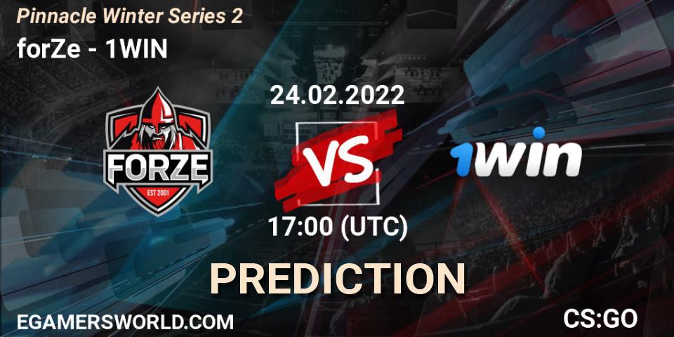 forZe - 1WIN: прогноз. 24.02.2022 at 17:00, Counter-Strike (CS2), Pinnacle Winter Series 2