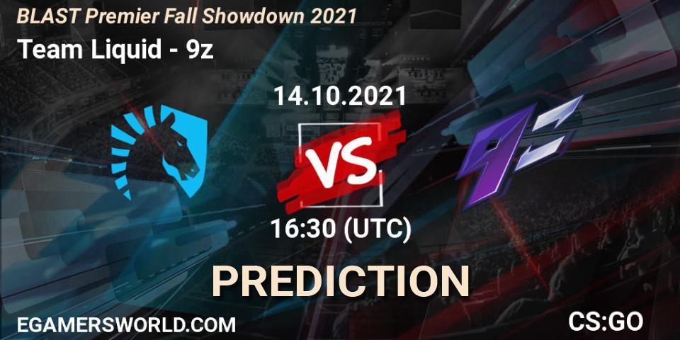 Team Liquid - 9z: прогноз. 14.10.2021 at 16:20, Counter-Strike (CS2), BLAST Premier Fall Showdown 2021