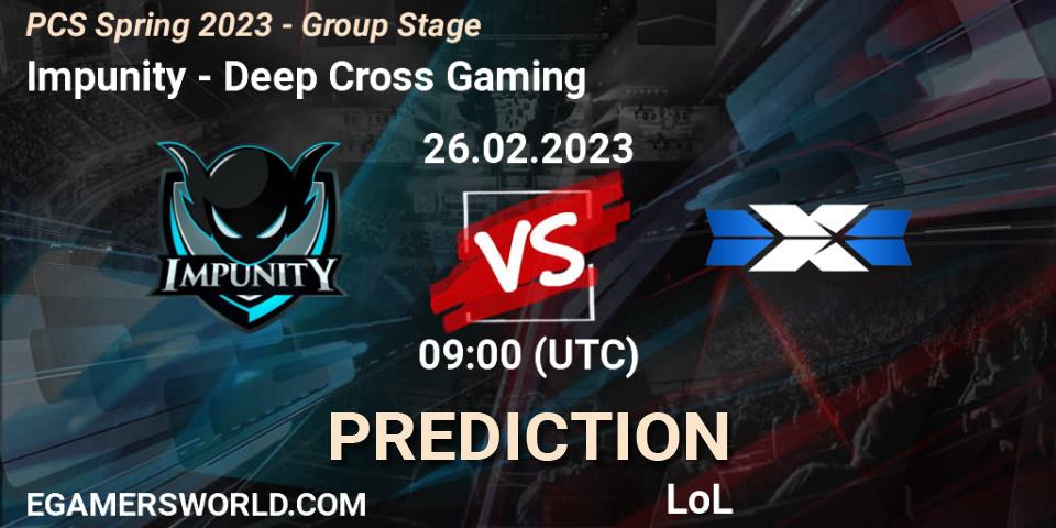 Impunity - Deep Cross Gaming: прогноз. 05.02.23, LoL, PCS Spring 2023 - Group Stage