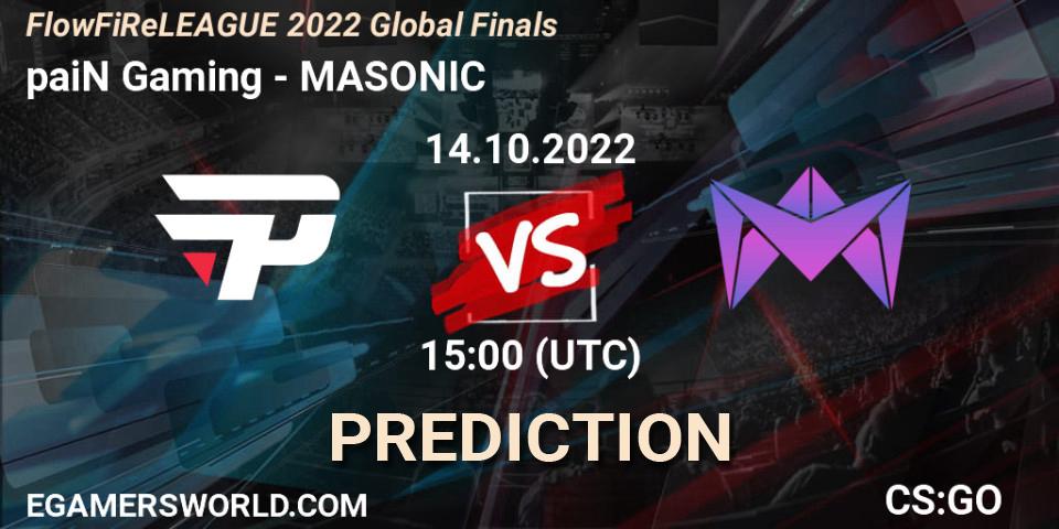 paiN Gaming - MASONIC: прогноз. 14.10.2022 at 15:00, Counter-Strike (CS2), FlowFiReLEAGUE 2022 Global Finals