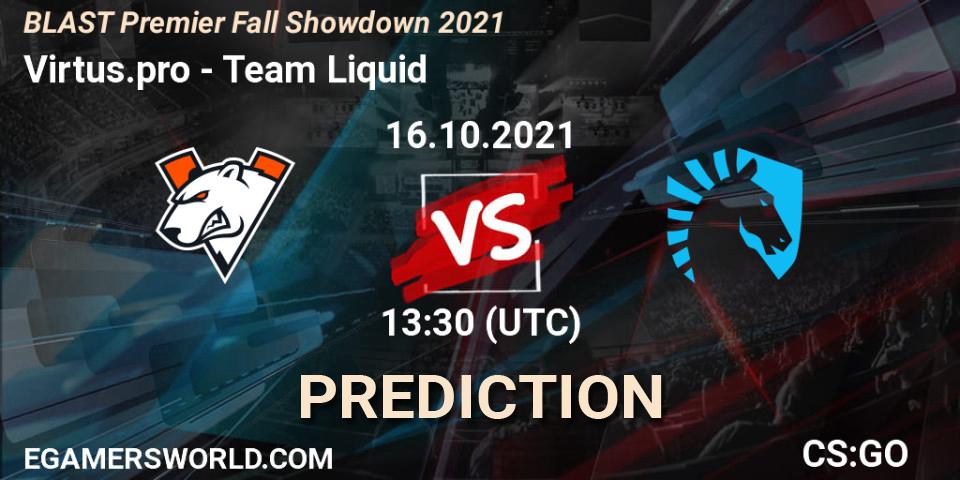Virtus.pro - Team Liquid: прогноз. 16.10.2021 at 17:45, Counter-Strike (CS2), BLAST Premier Fall Showdown 2021