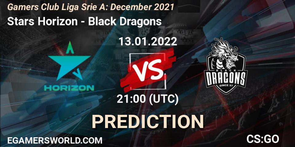 Stars Horizon - Black Dragons: прогноз. 13.01.2022 at 21:00, Counter-Strike (CS2), Gamers Club Liga Série A: December 2021