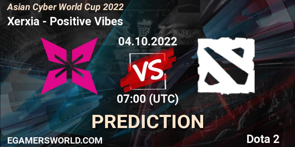 Xerxia - Positive Vibes: прогноз. 04.10.2022 at 07:06, Dota 2, Asian Cyber World Cup 2022