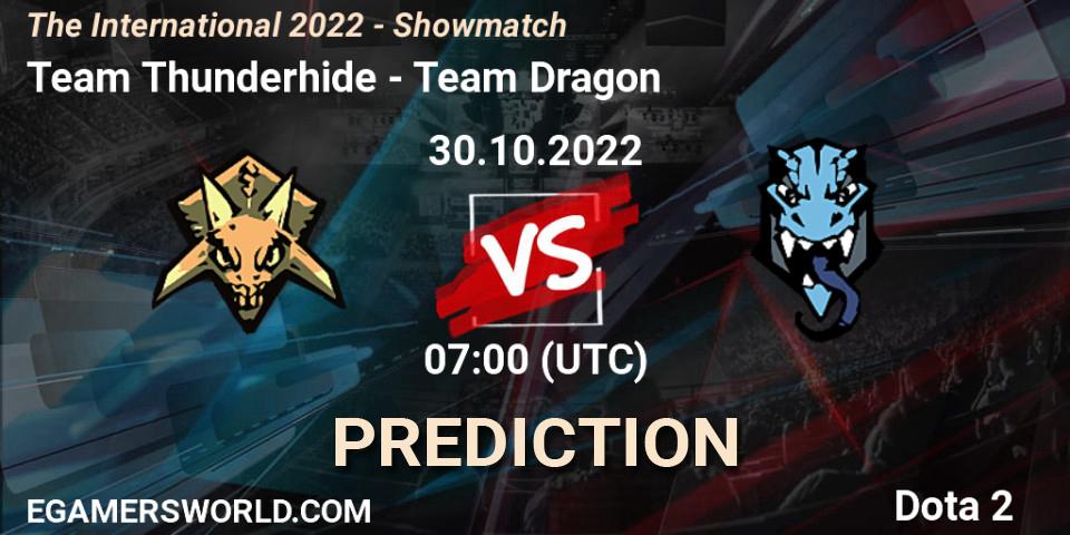 Team Thunderhide - Team Dragon: прогноз. 30.10.22, Dota 2, The International 2022 - Showmatch