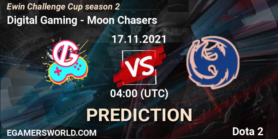 Digital Gaming - Moon Chasers: прогноз. 17.11.2021 at 04:12, Dota 2, Ewin Challenge Cup season 2
