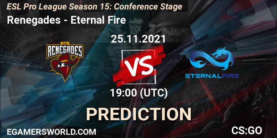 Renegades - Eternal Fire: прогноз. 25.11.21, CS2 (CS:GO), ESL Pro League Season 15: Conference Stage