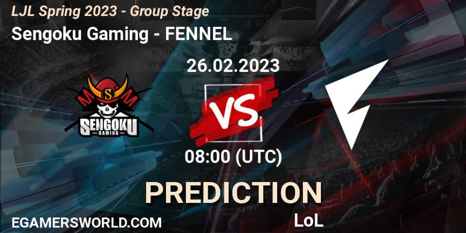 Sengoku Gaming - FENNEL: прогноз. 26.02.2023 at 08:00, LoL, LJL Spring 2023 - Group Stage