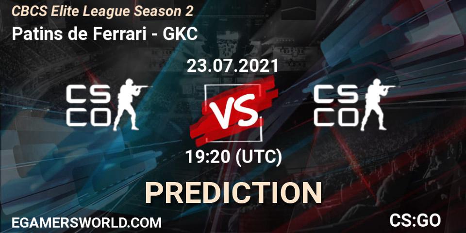 Patins de Ferrari - GKC: прогноз. 23.07.2021 at 19:20, Counter-Strike (CS2), CBCS Elite League Season 2