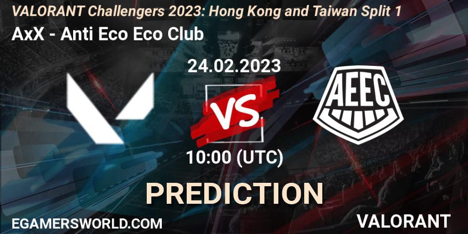 AxX - Anti Eco Eco Club: прогноз. 24.02.2023 at 08:00, VALORANT, VALORANT Challengers 2023: Hong Kong and Taiwan Split 1