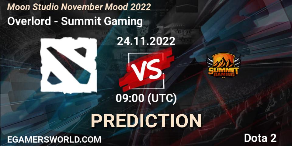 Overlord - Summit Gaming: прогноз. 24.11.2022 at 09:06, Dota 2, Moon Studio November Mood 2022