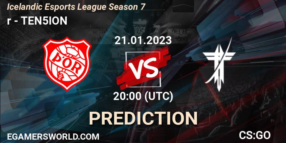 Þór - TEN5ION: прогноз. 21.01.2023 at 20:20, Counter-Strike (CS2), Icelandic Esports League Season 7