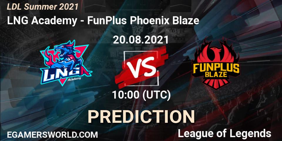 LNG Academy - FunPlus Phoenix Blaze: прогноз. 20.08.2021 at 11:15, LoL, LDL Summer 2021