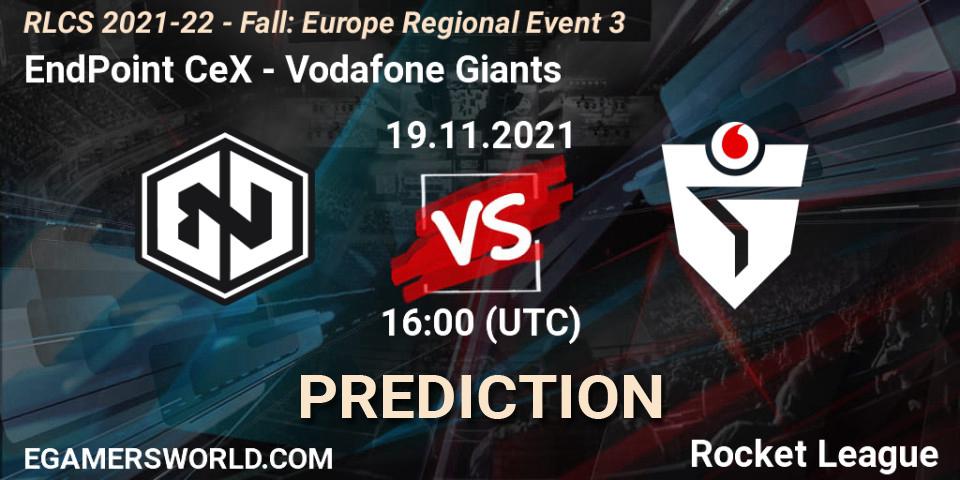 EndPoint CeX - Vodafone Giants: прогноз. 19.11.2021 at 16:00, Rocket League, RLCS 2021-22 - Fall: Europe Regional Event 3