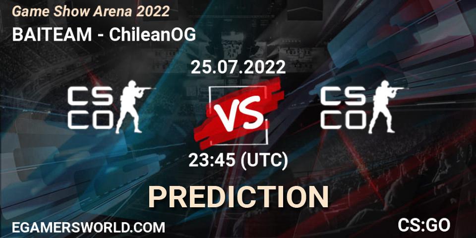 BAITEAM - ChileanOG: прогноз. 25.07.2022 at 23:45, Counter-Strike (CS2), Game Show Arena 2022