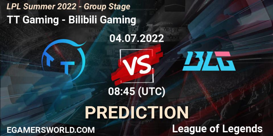 TT Gaming - Bilibili Gaming: прогноз. 04.07.2022 at 09:00, LoL, LPL Summer 2022 - Group Stage