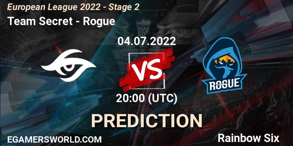 Team Secret - Rogue: прогноз. 04.07.22, Rainbow Six, European League 2022 - Stage 2